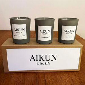 AIKUN Low MOQ Custom Packaging Eco Friendly Hand Poured <b>Candle</b> Set Glass <b>Candle</b> Gift Box for Boutique Gift Retail - Product Image 2