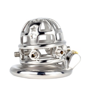 2022 Wholesale Stainless Steel Adjustable Screw Spiked Chastity Cock Cage BDSM Sex Toy Male - Product Image 1
