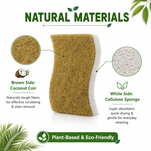 Spugna da Cucina Naturale Biodegradabile Spugna Abrasiva Popolare Eco-Friendly in Cellulosa e Cocco Compostabile - Product Image 6