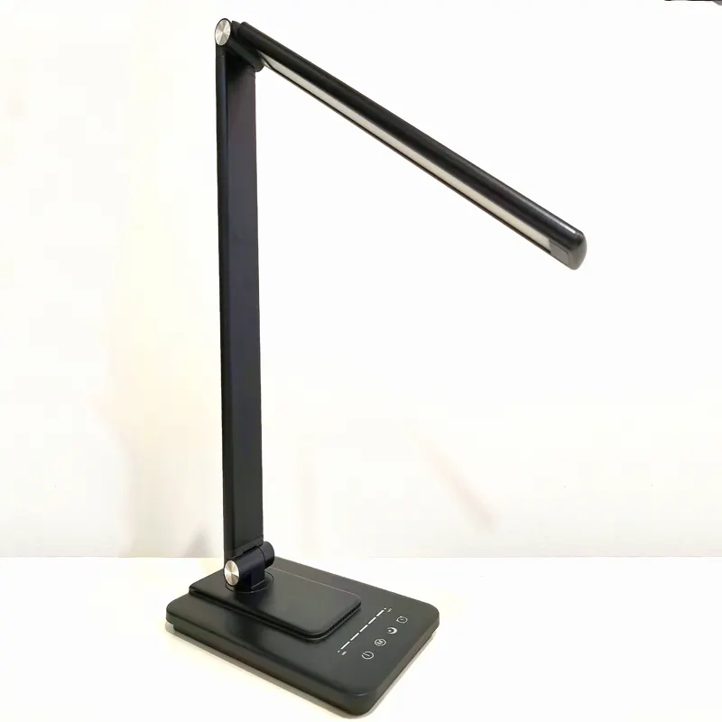 Factory Metal Adjustable Type-C Led Study desk lamp with USB output Eye Caring Reading Table lamp non wireless charging version