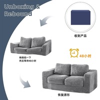 Canapé sectionnel à compression personnalisable pour adultes, une place, en tissu, détachable, grande/petite taille, avec rembourrage en éponge