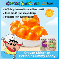 Bonbons gélifiés pelables en forme de fruits 3D, texture moelleuse et juteuse, collations fruitées interactives amusantes, vente en gros