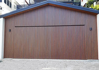 Grille invisible en aluminium couleur bois noir, porte de garage à lattes verticales, clôture, revêtement de porte de garage automatique