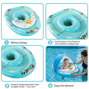बेबी पूल कैनोपी 50 + यूनिकॉर्न तैराकी रिंग शिशु सुरक्षा सीट 6-36 मीटर डबल चैम्बर गर्मी समुद्र तट 20 पीसी थोक - Product Image 4