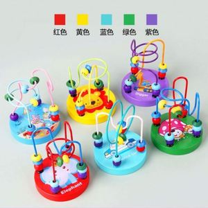 Kids Birthday <b>Gift</b> Montessori Wooden Colorful Roller coaster Circle Toys Bead Maze Toy for Toddlers Unisex - Product Image 5