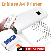 KEAFR Printer kertas A4 portabel, Printer termal tanpa tinta Mini dengan koneksi biru gigi nirkabel untuk dokumen foto ponsel