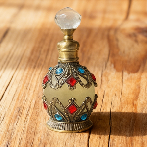 Huile essentielle d'atar arabe de luxe neuve personnalisée de 15 ml, or, cristal métallique, parfum oud - Product Image 1