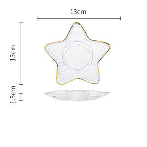 2021High Quality Nordic Creative Gold <strong>Rim</strong> Star Shell Tray Decoration Clear <strong>Small</strong> Glass Jewelry Plate - Product Image 4
