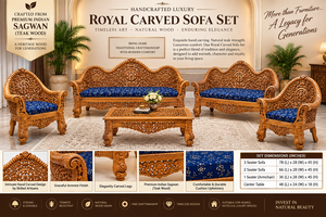 Premium Ornate Carved Wood <b>Sofa</b> Set European Style Handcrafted Luxury <b>Antique</b> Furniture with Intricate Wooden Frame Royal Design - Product Image 6