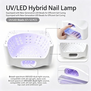 Lampe à ongles UV LED 2 en 1, double couche, double zone, séchage rapide, 4 réglages de minuterie, capteur intelligent - Product Image 3