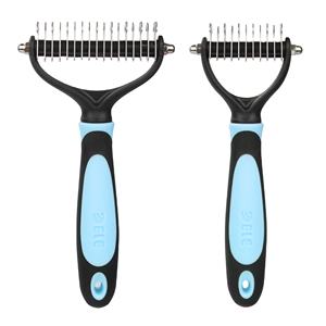 Pet <span class=keywords><strong>Grooming</strong></span> Borstel 2 Zijdig Verlies En Dematting Ondervacht Rake Kam Voor Honden En Katten - Product Image 2