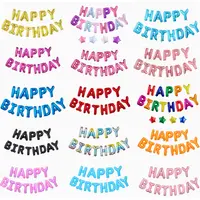 Globos de decoración de feliz cumpleaños, letras de aluminio de oro rosa, decoración para fiesta de cumpleaños, aniversario, 13 Uds.