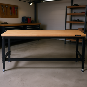 Banc de travail réglable Vevor 72 x 25 avec plateau en bois, table d'atelier de garage, table de travail industrielle - Product Image 2