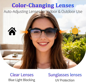 Lunettes intelligentes avec caméra 800W Pixel, reconnaissance photo, appel et <span class=keywords><strong>traduction</strong></span> vocale, alimentées par l'IA - Product Image 6