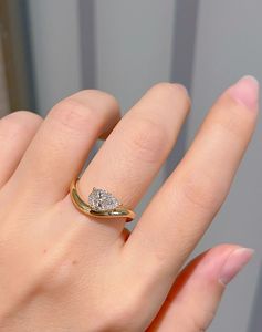 Xinfly 18K Real Gold IGI Certified Custom 1Carat <b>Solitaire</b> Pear Cut Lab Grown Diamond Wedding Engagement <b>Rings</b> for Romantic Gift - Product Image 4