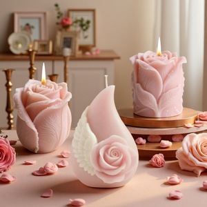 Rosebud Silicone Mold For DIY Candles Soap Making Valentine'S Day Decor Irregular Shape Transparent White - Product Image 1