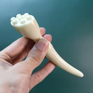 Bâton de Massage Facial en Jade naturel, brosse méridienne, moulage intégré, bâton de traction côtelé, Point de beauté, graine de Lotus, masseur Facial - Product Image 5