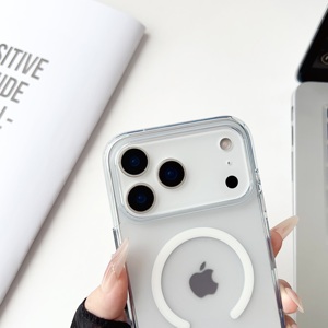 Transparent Matte Armor Design TPU+PC Shockproof <b>Magnetic</b> Case for Phone 17 Pro Max Big <b>Camera</b> Frame Crystal Clear Back Cover - Product Image 3