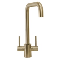 Robinet d'évier à 2 poignées en forme de 7 en acier inoxydable 304 Mélangeur de cuisine monotrou avec tuyau Swan Robinet à rotation ZY-K108L