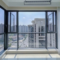 Fenêtre à battant en aluminium à rupture de pont thermique certifiée NFRC, grande vitrage, à économie d'énergie, moderne, certifiée Energy Star