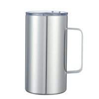 Mug isotherme réutilisable en acier inoxydable personnalisé, sans BPA, écologique, pour le bureau, les voyages, cadeau d'entreprise, 16/12/14 oz