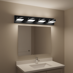 Modern 4-<b>Light</b> LED Bathroom Vanity <b>Light</b> 25.59-Inch Wall Mounted Warm White Mirror Lamp Aluminum Body IP44 - Product Image 2