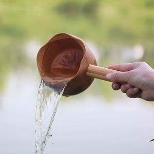 Bamboo Water Ladle Round Traditional Chinese Style Eco Friendly Tea Scoop <b>Coffee</b> <b>Spoon</b> Kitchen Tool - Product Image 1