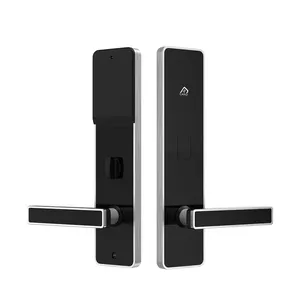 Rfid M1 swiping key card electronic smart door handle lock for hotel apartment stainless steel TTLOCK