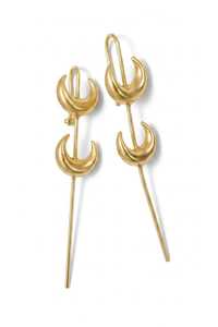 Gold Crescent Moon <b>Ear</b> <b>Cuff</b>| Celestial <b>Ear</b> Wrap <b>Earrings</b> | Boho Statement Climber - Product Image 5