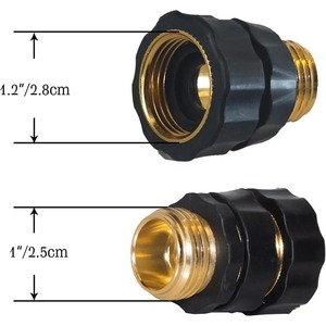 Kit de raccords rapides pour tuyau d'arrosage en métal - Raccords mâles et femelles 3/4 pouces, adaptateurs à fixation facile, étanches - Product Image 6