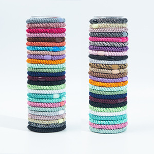 XINZHEN Élastiques à cheveux tressés en corde de couleur unie, haute élasticité, pour usage quotidien, accessoire de coiffure - Product Image 3