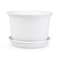 Pot de fleurs classique en résine durable pour intérieur/extérieur avec trou de drainage, capacité de 7,94 L pour plantes bonsaï, succulentes, pothos