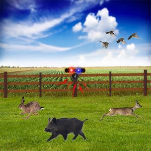 Détecteurs de sons d'animaux de ferme, alarme, détecteur de mouvement, lumière d'alarme solaire pour ferme, répulsif solaire pour animaux d'extérieur, ultrasonique - Product Image 1