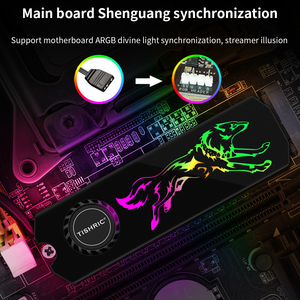 Tishric Radiator Ssd M2 Argb Met Ventilator 5V 3pin <span class=keywords><strong>M</strong></span>.2 Nvme Ngff 2280 Harde Schijf Heatsink Aluminium Turbo Met Thermische Pad Radiator - Product Image 4