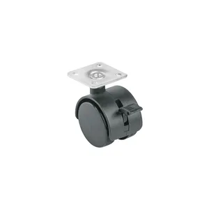 FIERO Yo-Yo Type Boîte de roues solides de 6 unités Roue en plastique plat de 40 mm avec plaque et frein en nylon PP et acier - Product Image 1