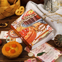 Kit cadeau de fournitures pour scrapbooking et journalisation : Carnet à spirales vintage A6 à grille, couverture rigide, thème gâteau pour la création de délicieux aliments