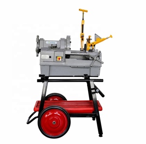 آلة لولبة الأنابيب الصناعية الثقيلة SQ100F من هونغلي، 4 بوصات، مع حامل عجلات 672A، معتمدة CE، ضمان لمدة سنة واحدة - Product Image 3