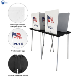 Cabina de Votación Plegable Portátil de PP/Metal Blanca Personalizada, Fácil de Instalar para Dos Personas, para Elecciones - Product Image 2