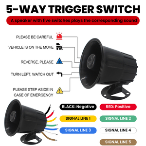 10W Điện Loud Loa 9-35V Tùy Chỉnh Bằng Giọng Nói Cảnh Báo An Ninh Báo Động Còi Báo Động Màu Đen USB Chuyển Kích Hoạt Cho Công Cộng An Ninh Làm Bằng Nhựa - Product Image 3