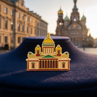 Broches en émail sur le thème des monuments religieux de Saint-Pétersbourg, Russie, design moderne, bâtiments historiques, badges de revers, bijoux, cadeaux