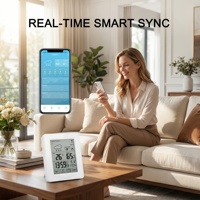 Station météo intelligente WiFi sans fil, thermomètre et hygromètre d'intérieur, prévisions météorologiques précises