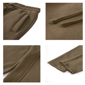 Custom logo Heavyweight Cotton Men's Wide Leg Sweatpants TKAN139D Baggy Straight Fit Streetwear <b>Drawstring</b> Lounge <b>Trousers</b> - Product Image 2