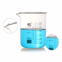 Verres de laboratoire de 2000 ml, béchers en verre durables à large bec