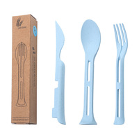 Ensemble de couverts portables 3-en-1 pour enfants, style nordique minimaliste en plastique, accessoires de cuisine