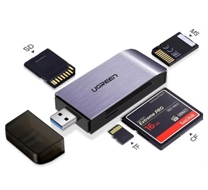 Lector de Tarjetas SD UGREEN, Adaptador de Tarjeta de Memoria Flash Multifunción 4 en 1 con Puerto USB 3.0 para TF, SD, MS y CF - Product Image 1