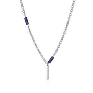 मी जापानी कोरियाई शैली सरल स्टार अक्षर वर्ग छड़ी लंबी हार स्टेनलेस स्टील पेलेंट हिप हॉप फैशन यूनिसेक्स - Product Image 5