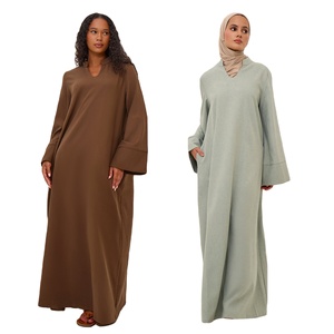 Wholesale Islamic Dubai Turkish Long <strong>Dresses</strong> Formal Evening Wear Women Abaya Loose Casual Solid <strong>Maxi</strong> Modest <strong>Dress</strong> - Product Image 1