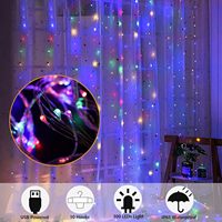 Guirlande lumineuse pour fenêtre, 300 LED, 8 modes d'éclairage, télécommande, alimentation USB, étanche, minuterie, décoration moderne pour Noël et mariage