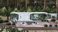 Maison mobile modulaire préfabriquée durable anti-corrosion de luxe Maison à capsule spatiale à commande vocale intelligente pour l'extérieur
