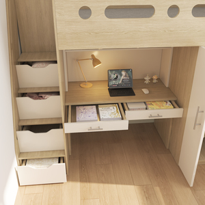 Giường tầng có bàn học phía dưới dành cho người lớn hoặc thanh thiếu niên, dùng trong ký túc xá trường học hoặc căn hộ. - Product Image 6